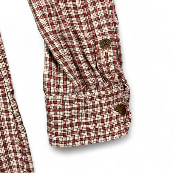 Vintage Woolrich Shirt Adult EXTRA LARGE Red Brown Plaid Cotton Outdoor USA 90s - Picture 8 of 10